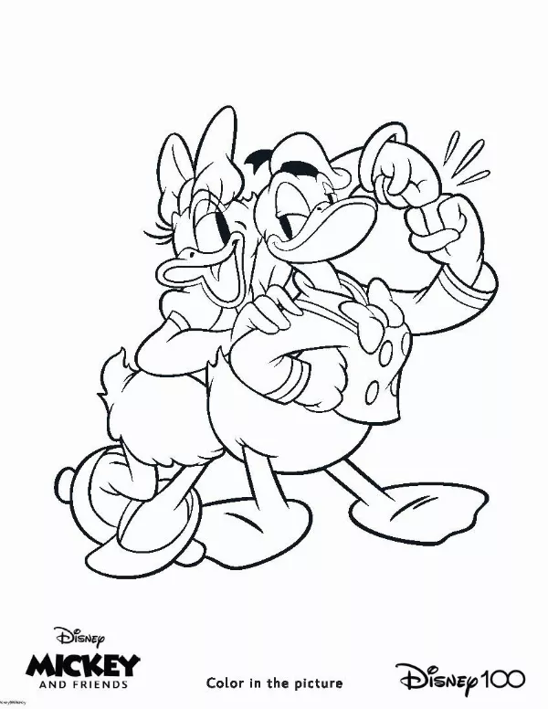 Donald & Daisy Colouring Sheet 1